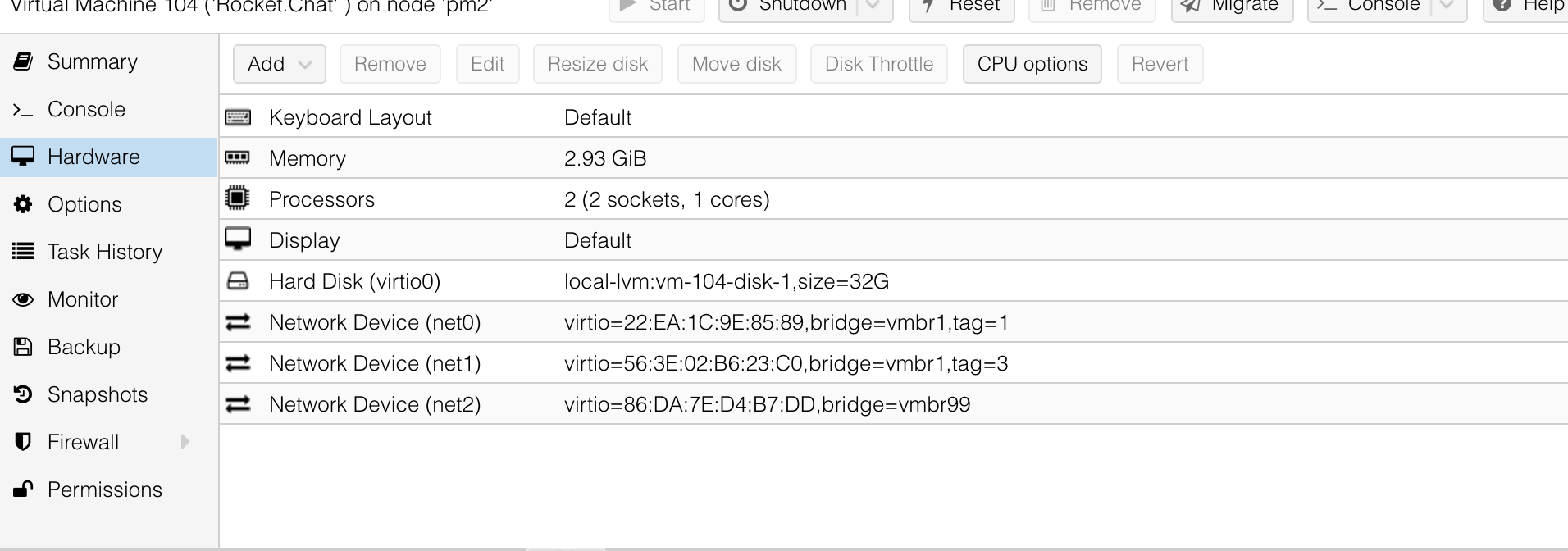 proxmox interfaces redes Biblioteca